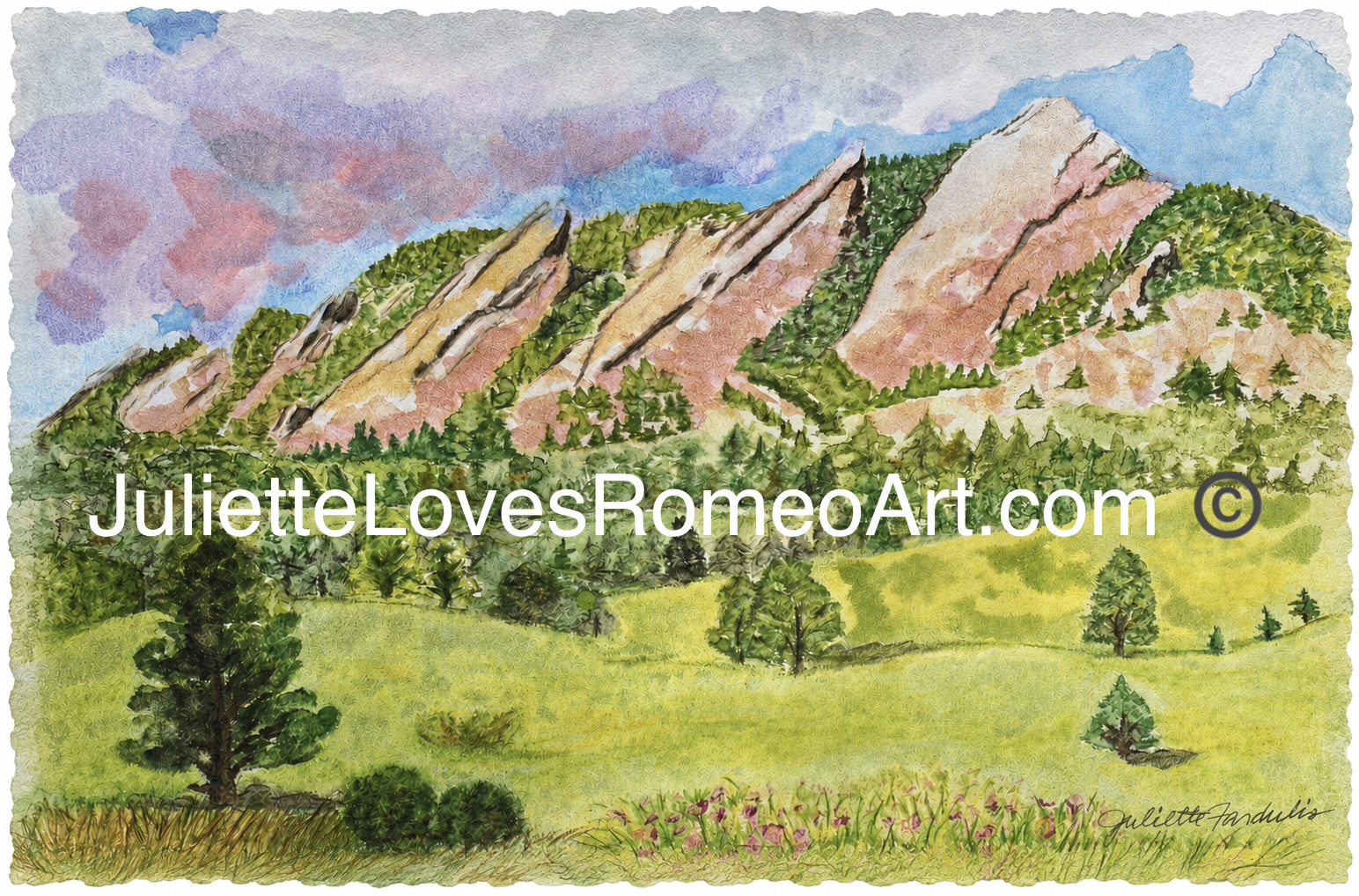 watercolor landscape floral