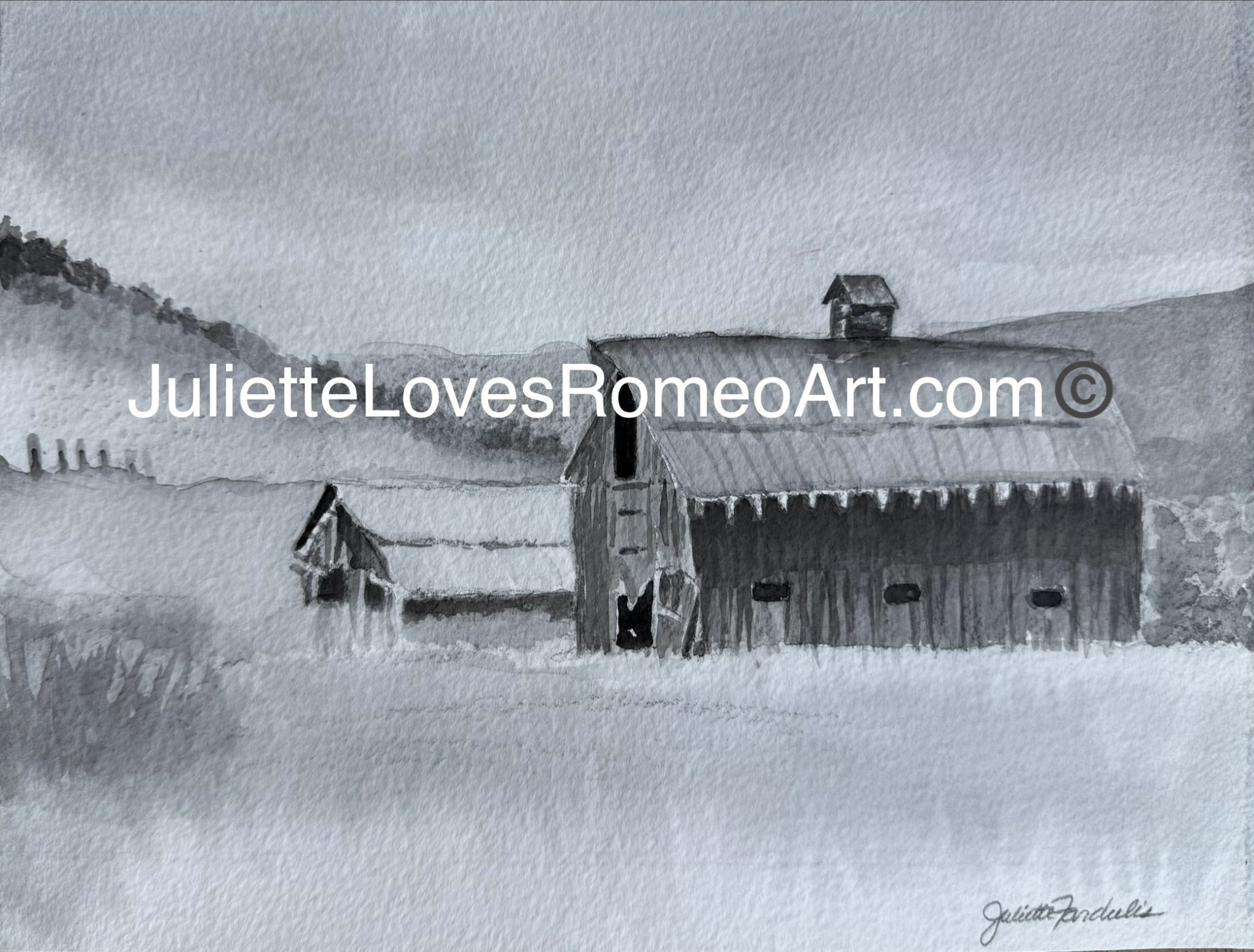 watercolor cityscape painting